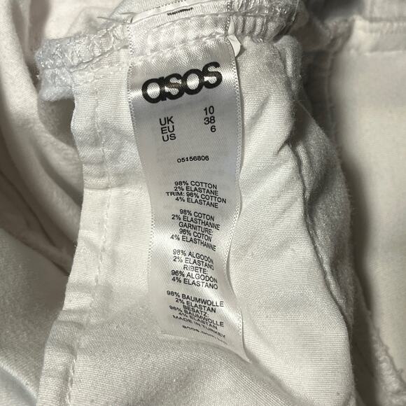 ASOS White Pull On Skinny Jeans Women's US 6 ET 38 UK 10 28 R Stretchy - Picture 3 of 4